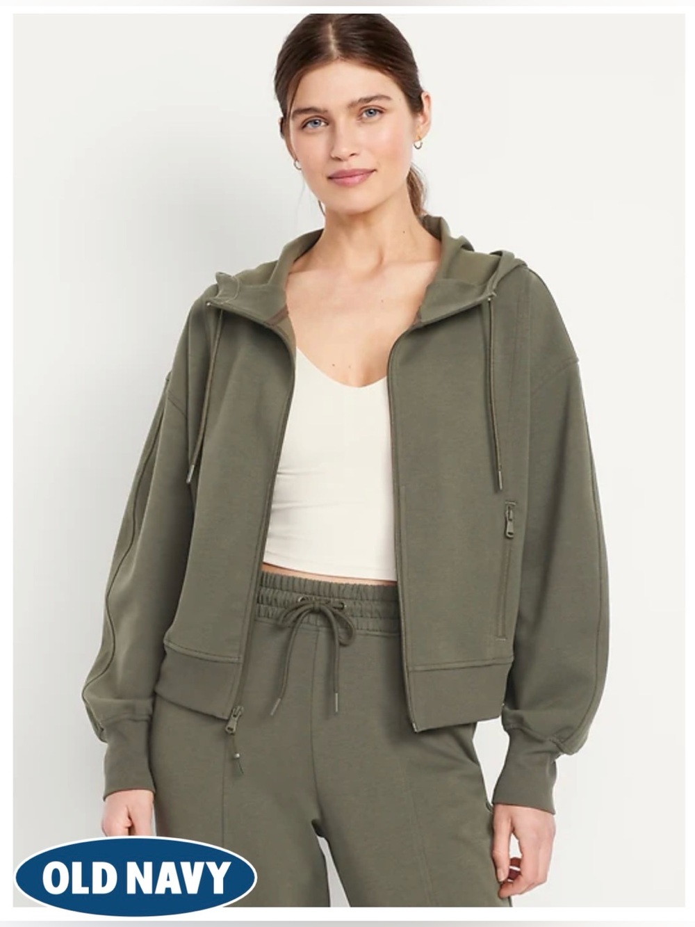 TALL Old Navy Dynamic Fleece Oversized Full-Zip Hoodie Sweatshirt M Tall